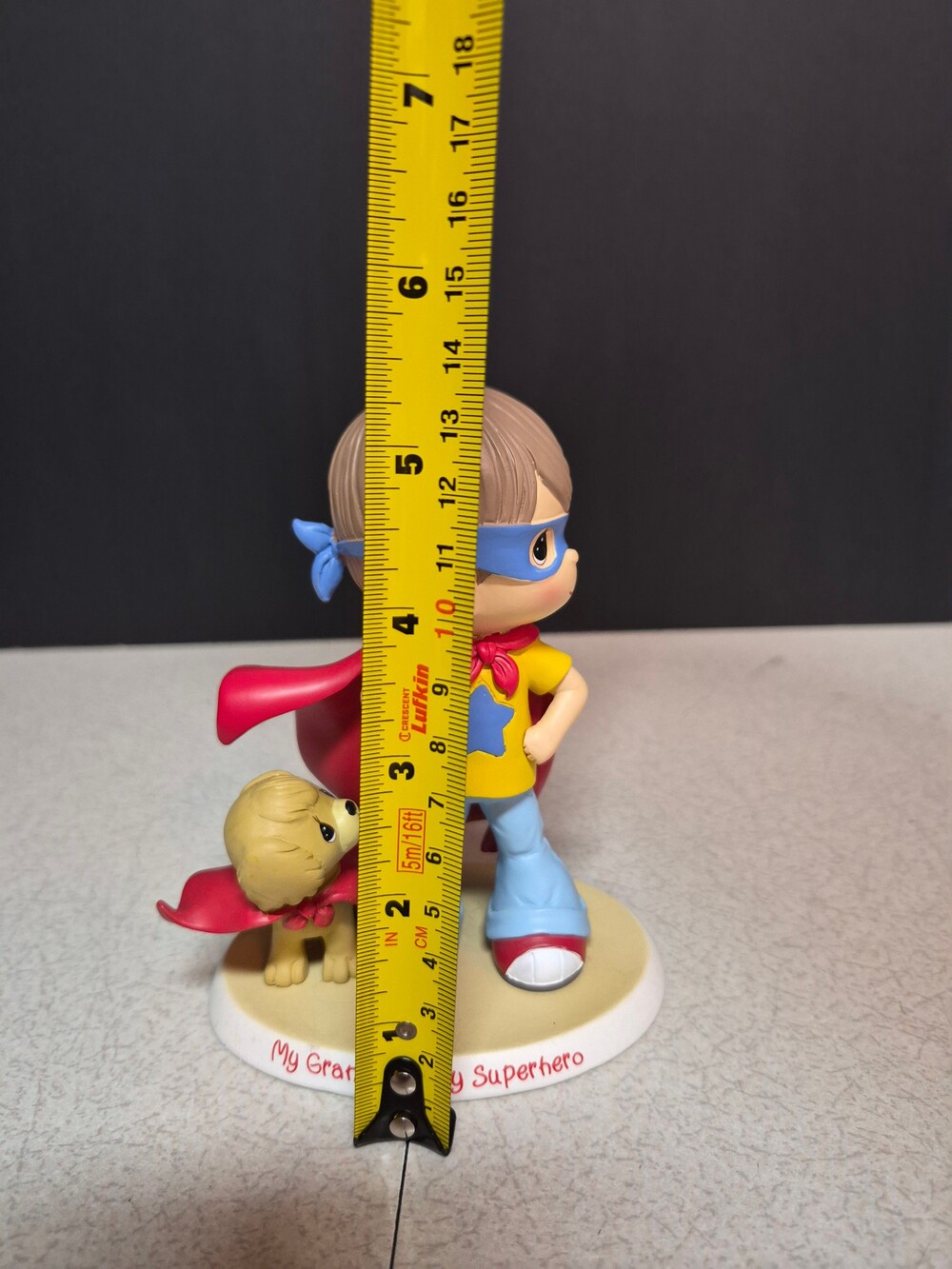 My Grandson My Superhero 6.25 Inch Resin Figurine Boy and Dog